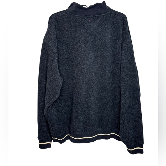 Vintage 90s Tommy Hilfiger Knit Half Zip Spellout Streetwear Sweatshirt XL - Picture 6 of 12